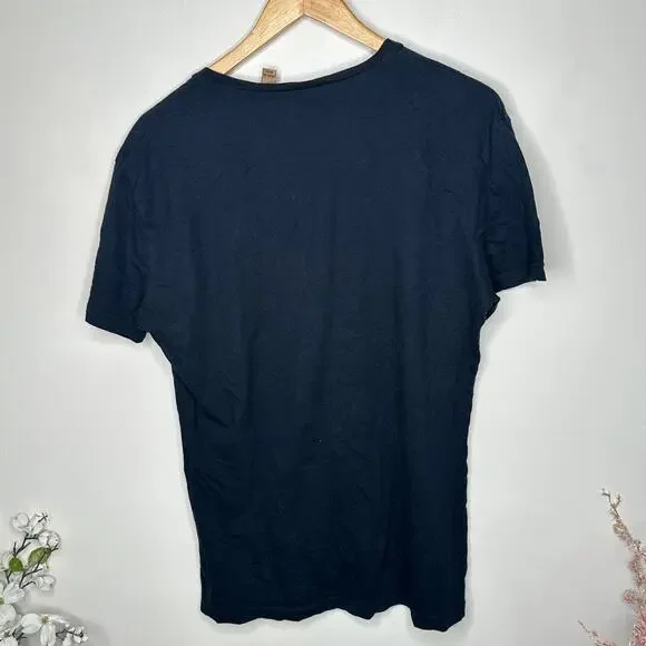 JOHN GALLIANO I Love Charlie Chaplin V-Neck T-Shirt Black Sz L $695 {3B42}